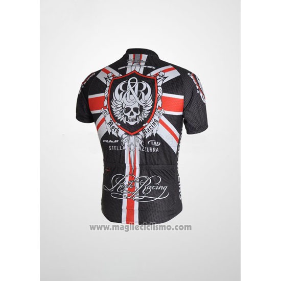 2010 Abbigliamento Ciclismo Rock Racing Nero e Rosso Manica Corta e Salopette